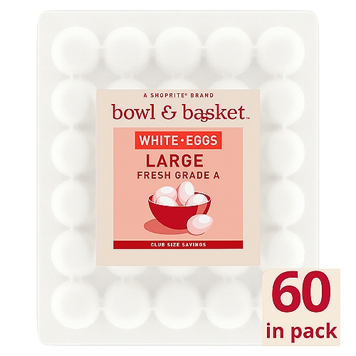 Bowl & Basket White Eggs, Large, 60 count, 120 oz