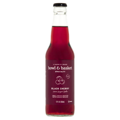 Bowl & Basket Speciality Black Cherry Cane Sugar Soda, 12 fl oz, 12 Fluid ounce