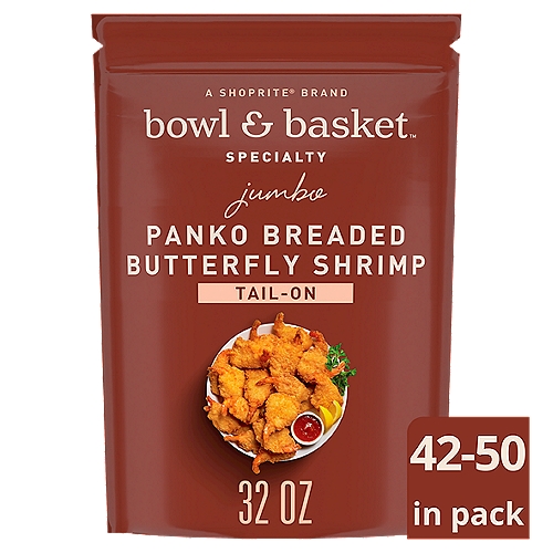 Bowl & Basket Specialty Tail-On Jumbo Panko Breaded Butterfly Shrimp, 32 oz