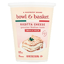 Bowl & Basket Whole Milk Ricotta, Cheese, 32 Ounce