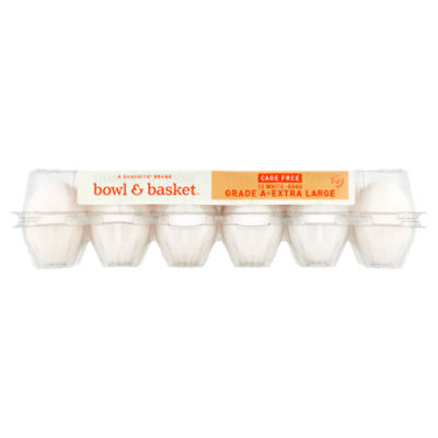 Bowl & Basket Cage Free White Eggs, Extra Large, 12 count, 27 oz
