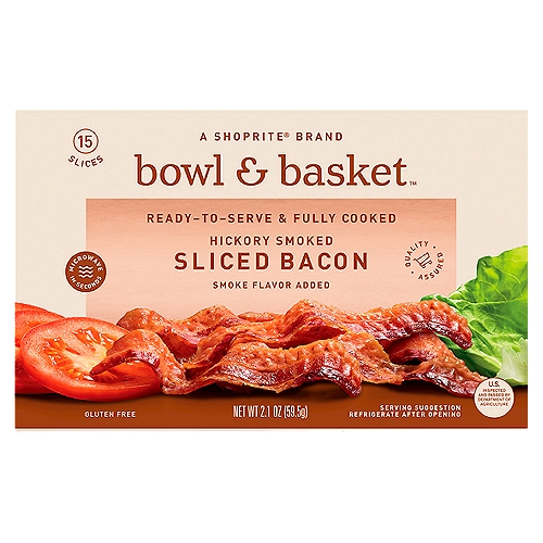 Bowl & Basket Hickory Smoked Sliced Bacon, 15 count, 2.1 oz