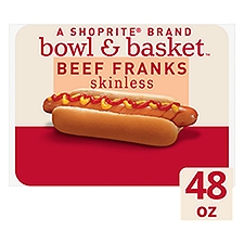Bowl & Basket Skinless Beef Franks, 48 oz, 48 Ounce