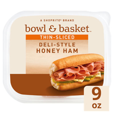 Bowl & Basket Thin-Sliced Deli-Style Honey Ham, 9 oz, 9 Ounce