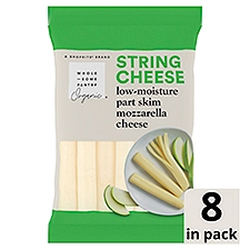 Wholesome Pantry Organic String Cheese Low-Moisture Part Skim Mozzarella Cheese, 8 count, 8 oz