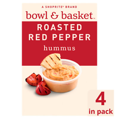 Bowl & Basket Roasted Red Pepper Hummus, 2.5 oz, 4 count