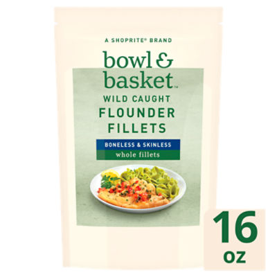 Bowl & Basket Boneless & Skinless Flounder Fillet, 16 oz, 16 Ounce