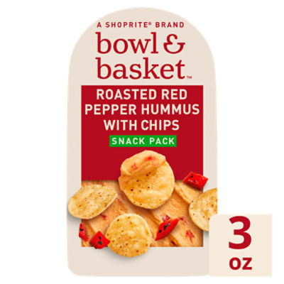 Bowl & Basket Roasted Red Pepper Hummus with Chips Snack Pack, 3 oz