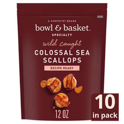 Bowl & Basket Specialty Wild Caught Colossal Sea Scallops, 10 count, 12 oz