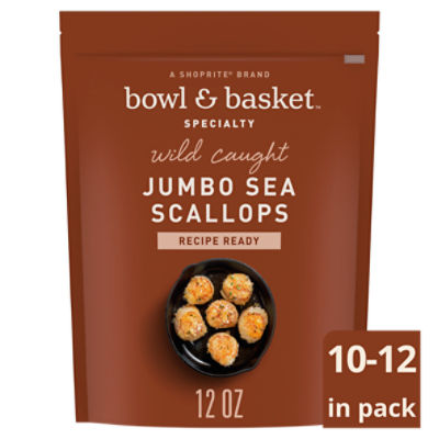 Bowl & Basket Specialty Wild Caught Jumbo Sea Scallops, 10-20 count, 12 oz