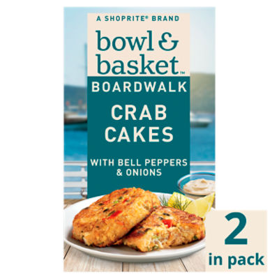Bowl & Basket Boardwalk Crab Cakes with Bell Peppers & Onions, 2 count, 6 oz