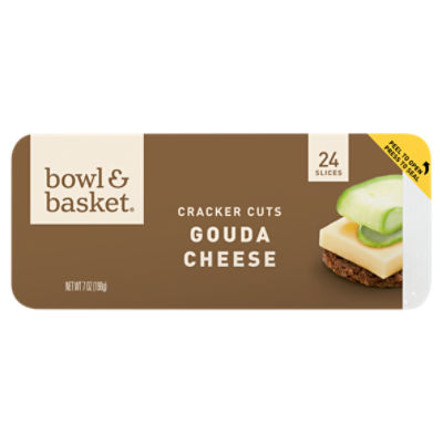 Bowl & Basket Cracker Cuts Gouda Cheese, 24 count, 7 oz, 7 Ounce