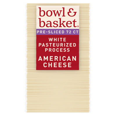 Bowl & Basket White Pasteurized Process American Pre-Sliced Cheese, 72 count, 48 oz