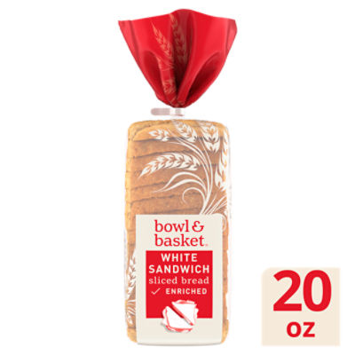 Bowl & Basket White Sandwich Enriched Sliced Bread, 20 oz, 20 Ounce