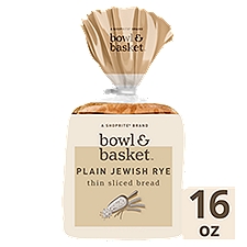 Bowl & Basket Plain Jewish Rye Thin Sliced, Bread, 16 Ounce
