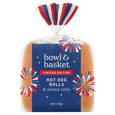 Bowl & Basket Sliced Hotdog Rolls, 8 count, 12 oz