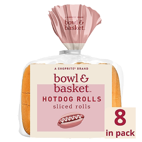 Bowl & Basket Sliced Hotdog Rolls, 8 count, 12 oz