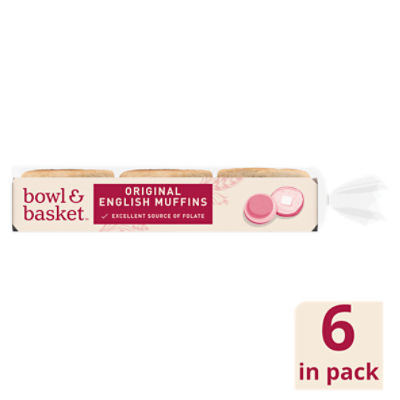 Bowl & Basket Original English Muffins, 6 count, 12 oz