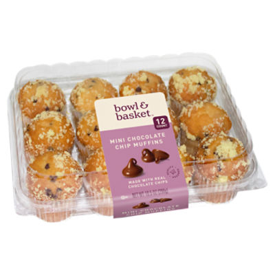 Bowl & Basket Mini Chocolate Chip Muffins, 12 count, 10.5 oz