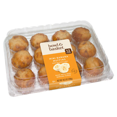 Bowl & Basket Mini Banana Muffins, 12 count, 10.5 oz