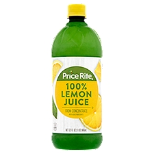 Price Rite Juice, 100% Lemon from Concentrate, 32 Fluid ounce