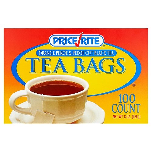 Price Rite Orange Pekoe & Pekoe Cut Black Tea Bags, 100 count, 8 oz