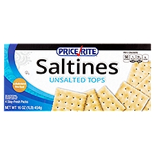 Price Rite Saltines Unsalted Tops Crackers, 4 count, 16 oz