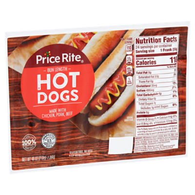 Price Rite Bun Length Hot Dogs, 48 oz