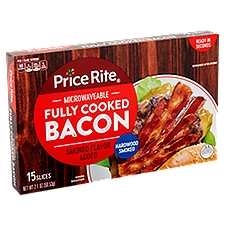 Price Rite Hardwood Smoked Fully Cooked, Bacon, 2.1 Ounce