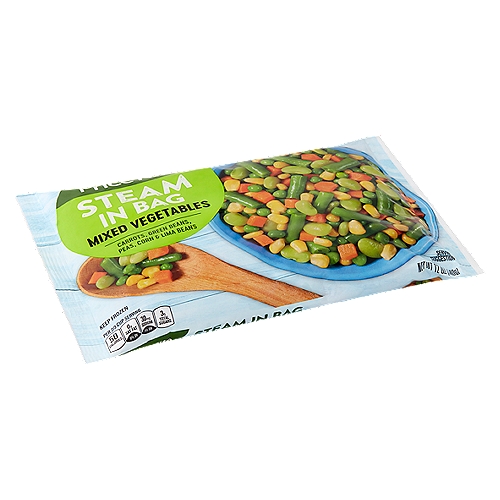 Price Rite Steam in Bag Mixed Vegetables, 12 oz
Carrots, Green Beans, Peas, Corn & Lima Beans