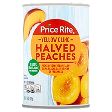 Price Rite Peaches, Yellow Cling Halved, 15 Ounce