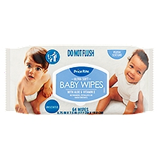 Price Rite Ultra Soft Unscented Baby Wipes, 64 count