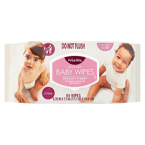 Price Rite Ultra Soft Scented Baby Wipes, 64 count