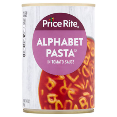 Price Rite Alphabet Pasta in Tomato Sauce, 14.1 oz