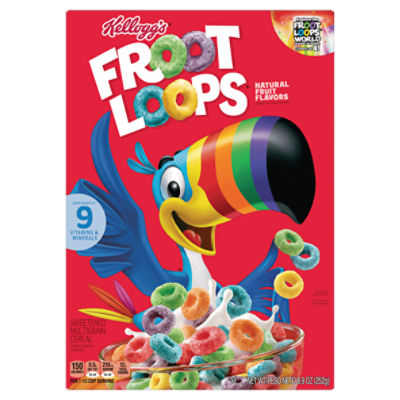 Kellogg's Froot Loops Original Breakfast Cereal, 8.9 oz, 8.9 Ounce