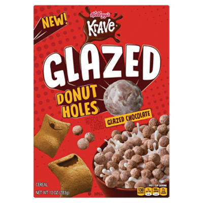 Kellogg's Krave Glazed Chocolate Donut Holes Cereal, 10 oz