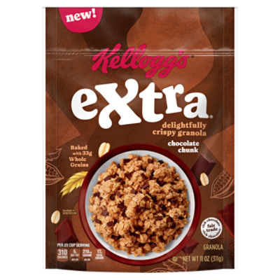 Kellogg's Extra Chocolate Chunk Delightfully Crispy Granola, 11 oz