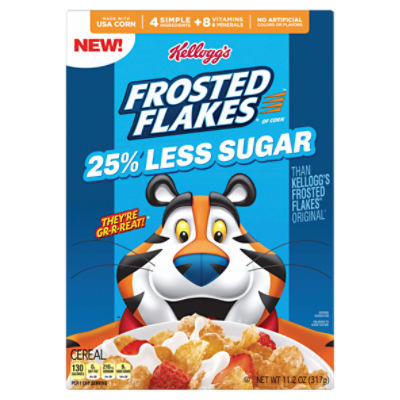 Kellogg's Frosted Flakes of Corn 25% Less Sugar Cereal, 11.2 oz