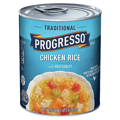 PROGRESSO Traditional Chicken Rice with Vegetables Soup, 19 oz
