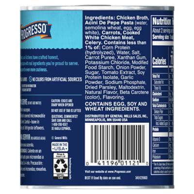  Progresso Traditional, Chicken Rice with Vegetables Canned Soup,  19 oz. (Pack of 12) : Packaged Vegetable Soups : Grocery & Gourmet Food