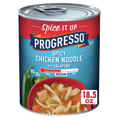 Progresso Medium Spicy Chicken Noodle with Jalapeño Soup, 18.5 oz