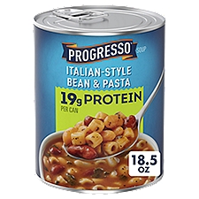 Progresso Protein Italian-Style Bean & Pasta Soup, 18.5 oz, 18.5 Ounce