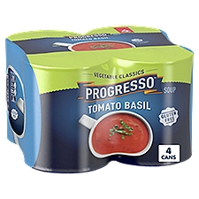 Progresso Vegetable Classics Tomato Basil Soup, 19 oz, 4 count