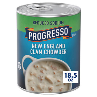 Progresso Reduced Sodium New England Clam Chowder Soup, 18.5 oz