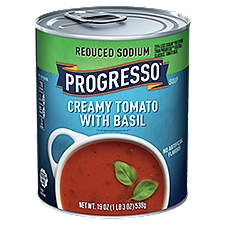 Progresso Reduced Sodium Creamy Tomato Basil Soup, 19 Ounce