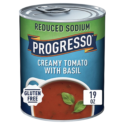 Progresso Reduced Sodium Creamy Tomato with Basil Soup, 19 oz