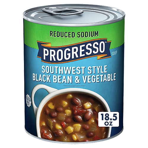 Progresso Reduced Sodium Southwest Style Black Bean & Vegetable Soup, 18.5 oz