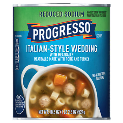 Progresso Italian-Style Wedding Soup – 12-Pack, 18.5 Oz Cans, Chicken Flavor, Low Fat