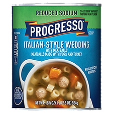 Progresso Reduced Sodium Italian-Style Wedding with Meatballs Soup, 18.5 oz