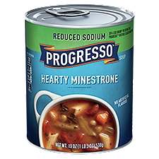 Progresso Reduced Sodium Hearty Minestrone, Soup, 19 Ounce